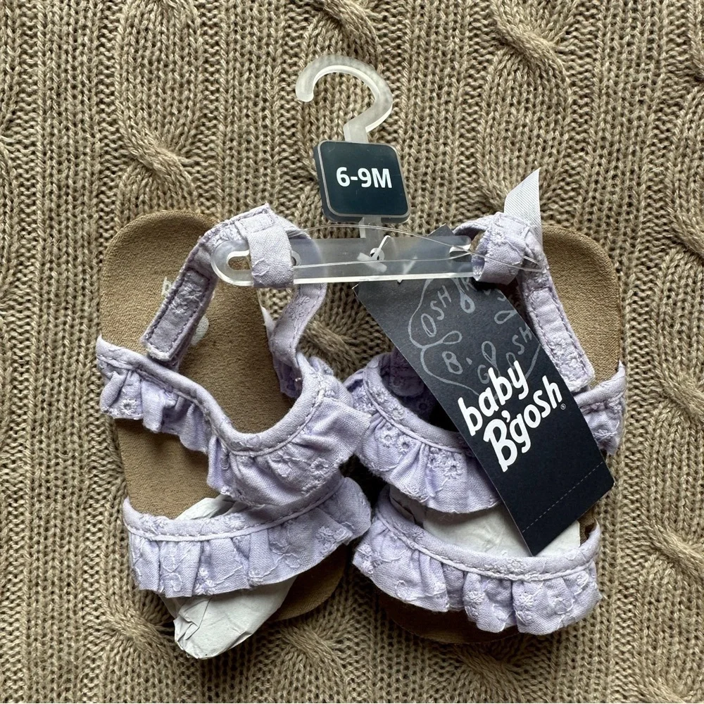 NWT Carter’s Baby Girl Sandals, Lavender Ruffle, Size 3 / 6-9 Months